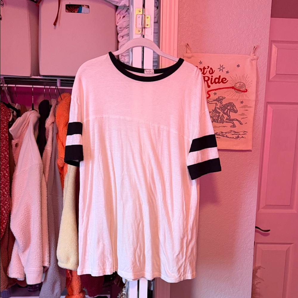 Brandy Melville White Ringer T Shirt Dress